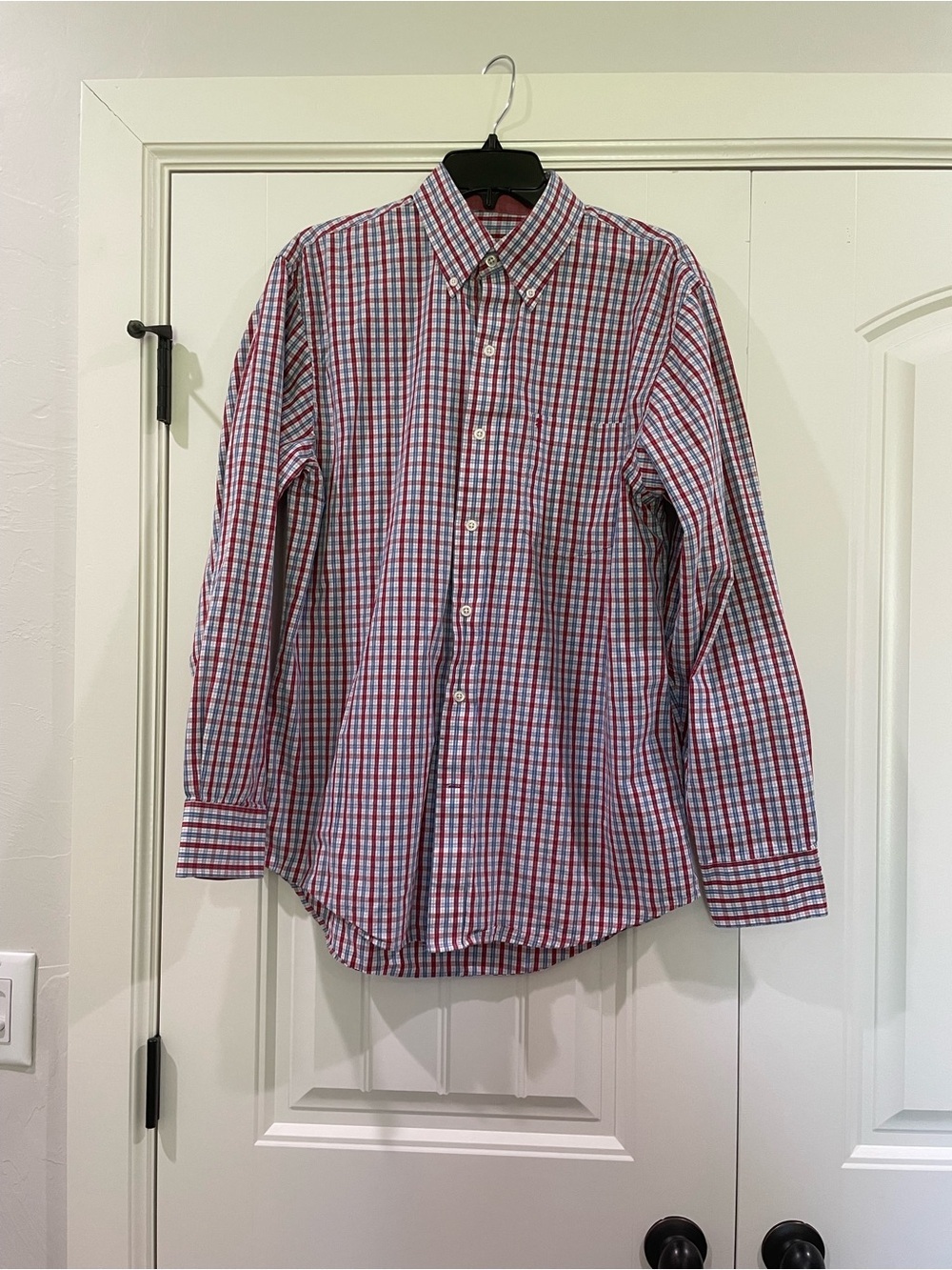 Izod Men's Plaid Button-Down Shirt - Red, Blue & White